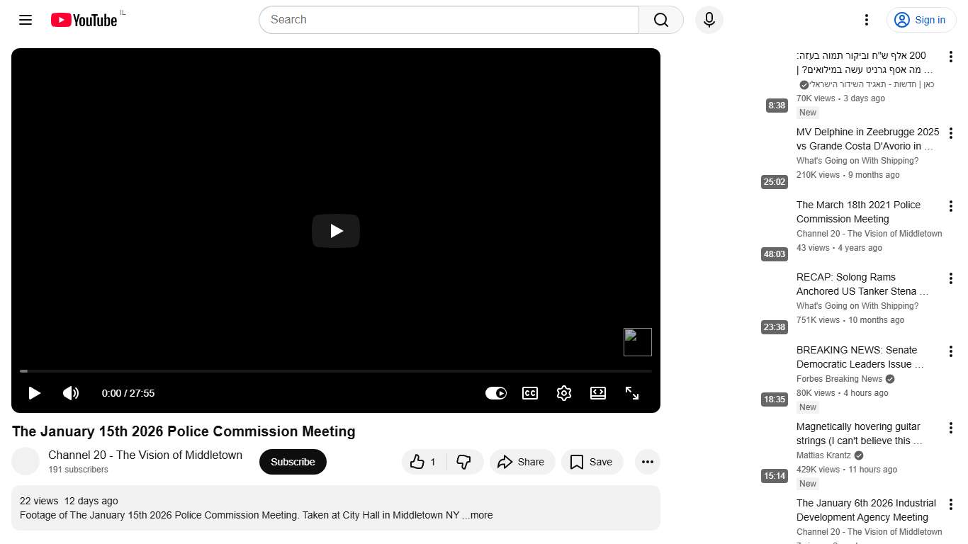 The January 15th 2026 Police Commission Meeting - YouTube