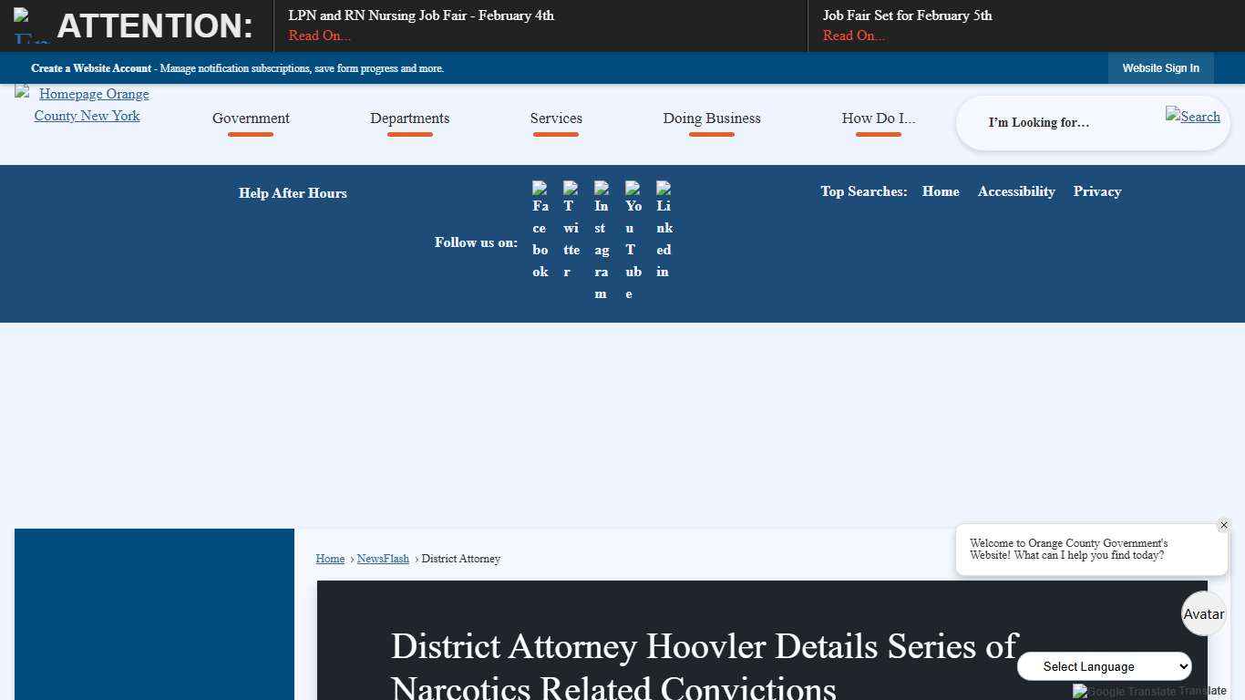 District Attorney Hoovler Details Series of Narcotics Related Convictions • Orange County, NY